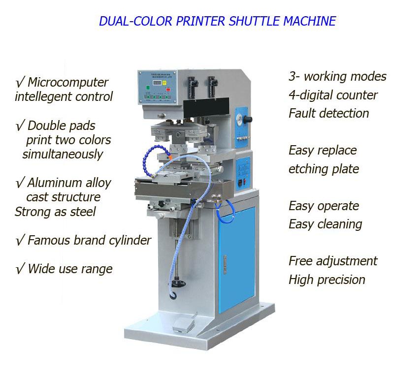 Double Colour Pad Printing Machine with Shuttle Details